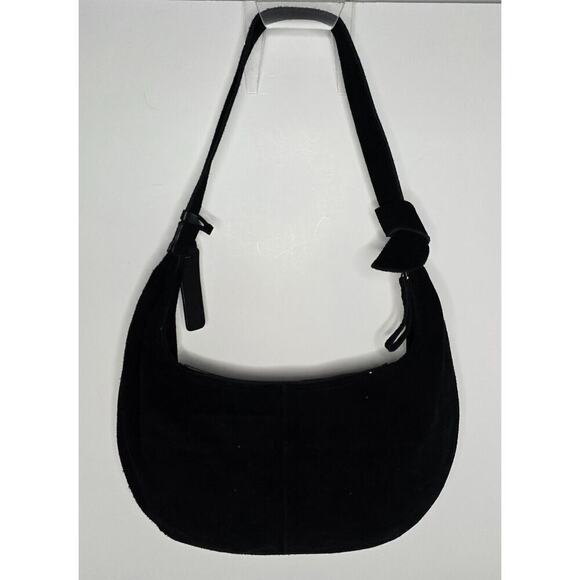 Sabrina Scala Black Suede with "Stained Glass" Leather Flap Hobo Shoulder Bag - Picture 3 of 10
